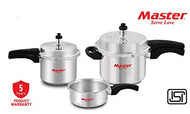 Master Family Pressure Cooker Combo Set of 2L Pan, 3L & 5L Induction Base with Common Lid (Set of 3)