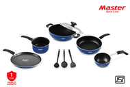 Master Fiesta Non Stick Set of 9 Piece Color Navy Blue with 12 Months Warranty