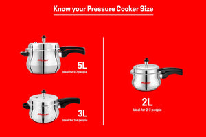 Master Stainless Steel Handi Pressure Cooker | 3.5L | Best Biryani Cooker | Induction and Gas Stove Compatible | Double Safety Valve