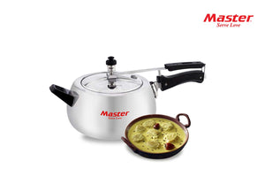 Master Marvella Apple Shape Aluminium Inner Lid Pressure Cooker (3 Liters)