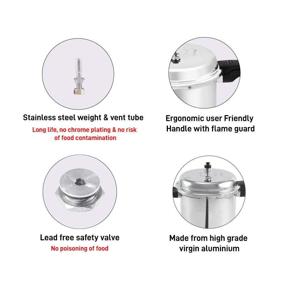 Platinum (2L, 3L & 5L) Pressure Cooker Combo Set, Single valve, Ergono –  Wonderchef