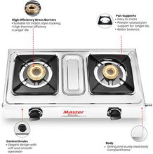 Load image into Gallery viewer, Master Perfect Mini Stainless Steel LPG 2 Burner Gas Stove (Silver)
