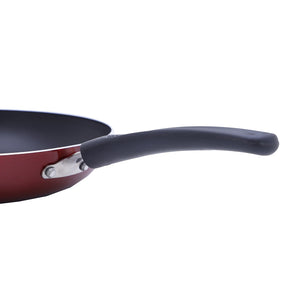 Non stick fry pan with Bakelite| 24 cm | Maroon | Made in India.