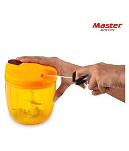 Master Kitchen Chopper/Cutter/Whiskers Vegetable Cutter with Pull Chord Technology 5 Blades Orange