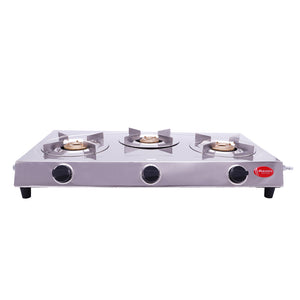 Stainless steel 3 burner | LPG stove  | Easy Cleaning | Ergonomic Knobs | Made in India